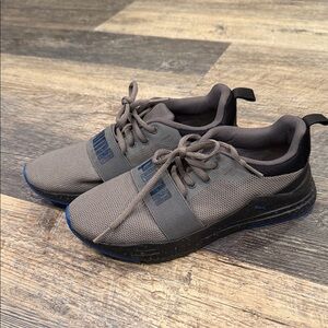 Puma Kids Gray and Blue Sneakers